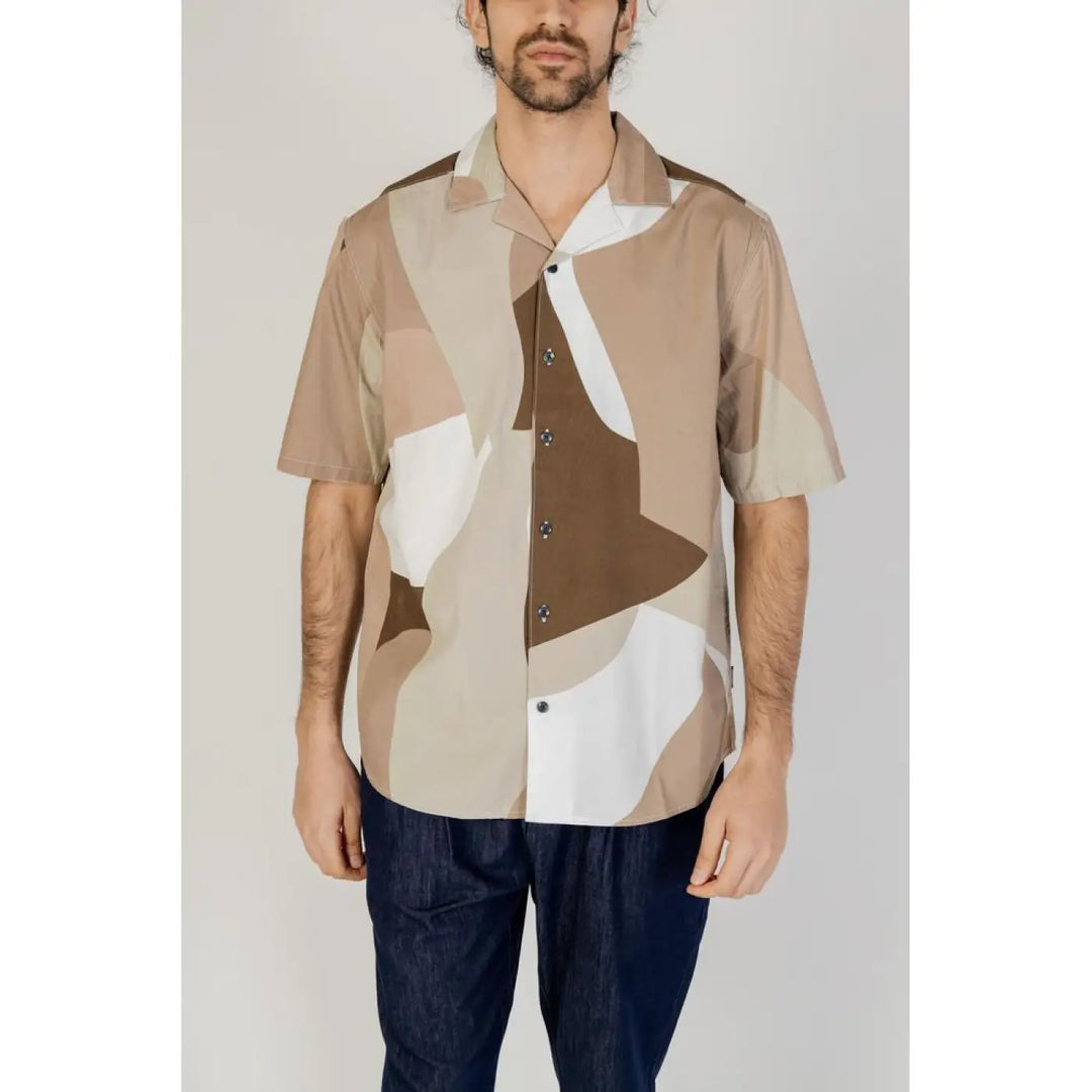 Only &amp; Sons Brown Cotton Shortsleeve Shirt