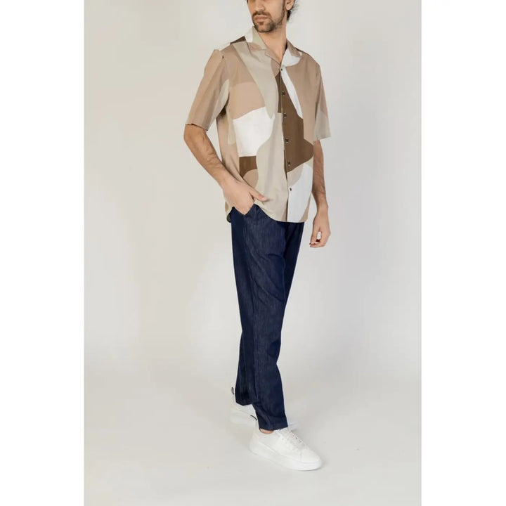 Only &amp; Sons Brown Cotton Shortsleeve Shirt