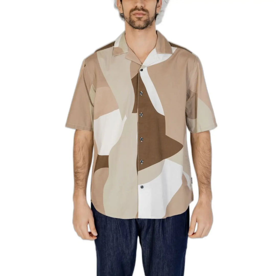 Only &amp; Sons Brown Cotton Shortsleeve Shirt