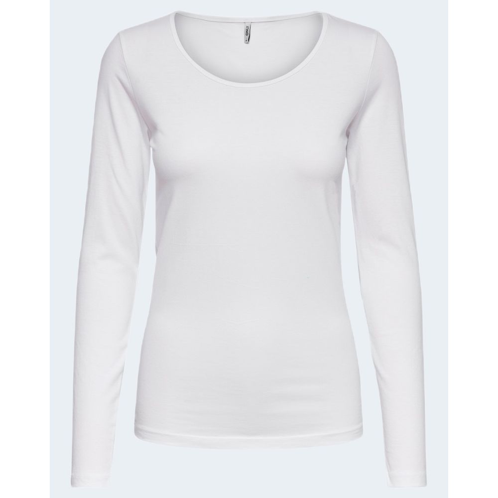 Only - White Cotton Long Sleeve T-Shirt