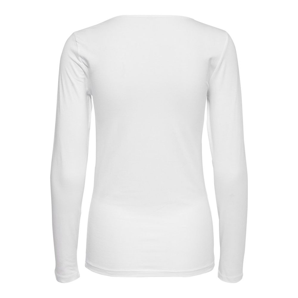 Only - White Cotton Long Sleeve T-Shirt