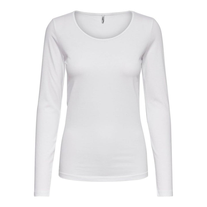 Only - White Cotton Long Sleeve T-Shirt