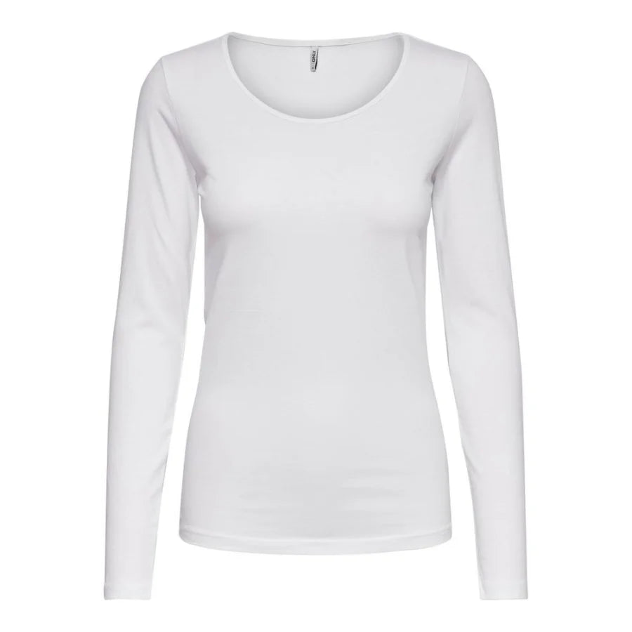 Only White Cotton Long Sleeve T-Shirt