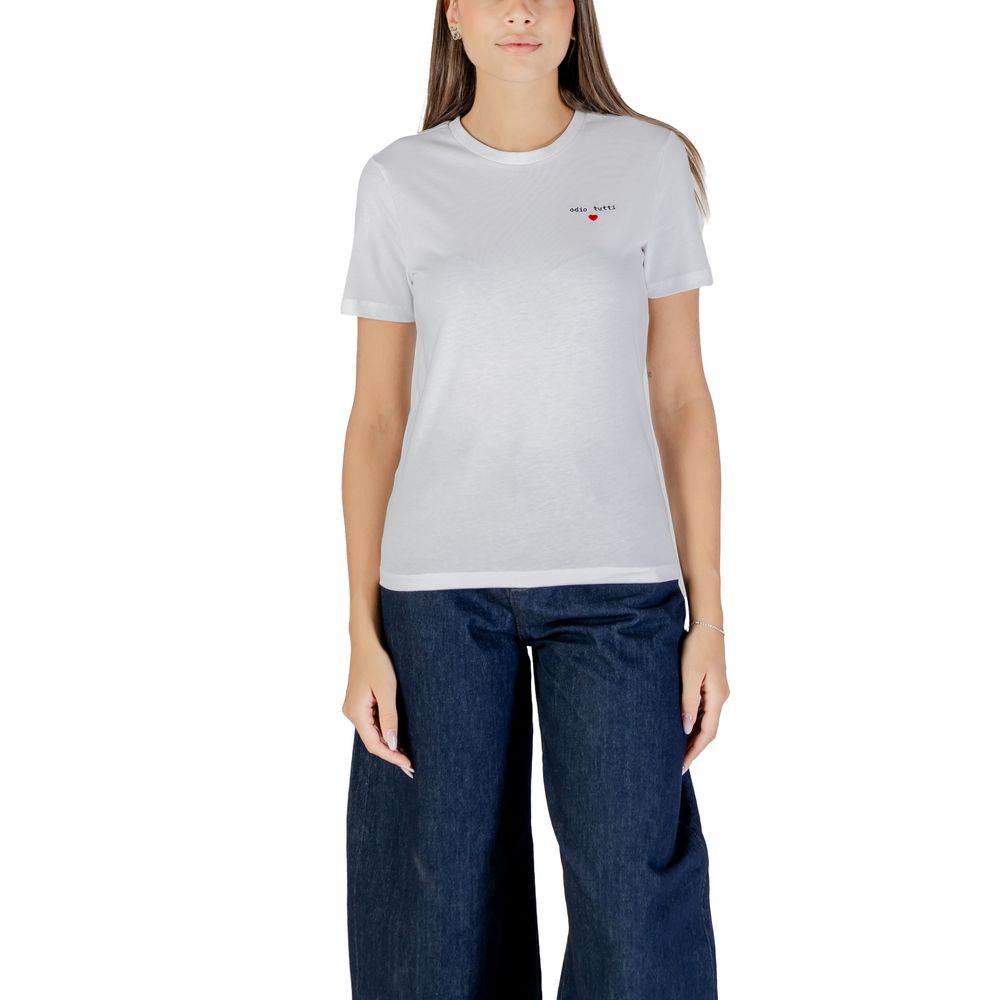 Only - White Cotton T-Shirt