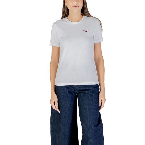 Only - White Cotton T-Shirt