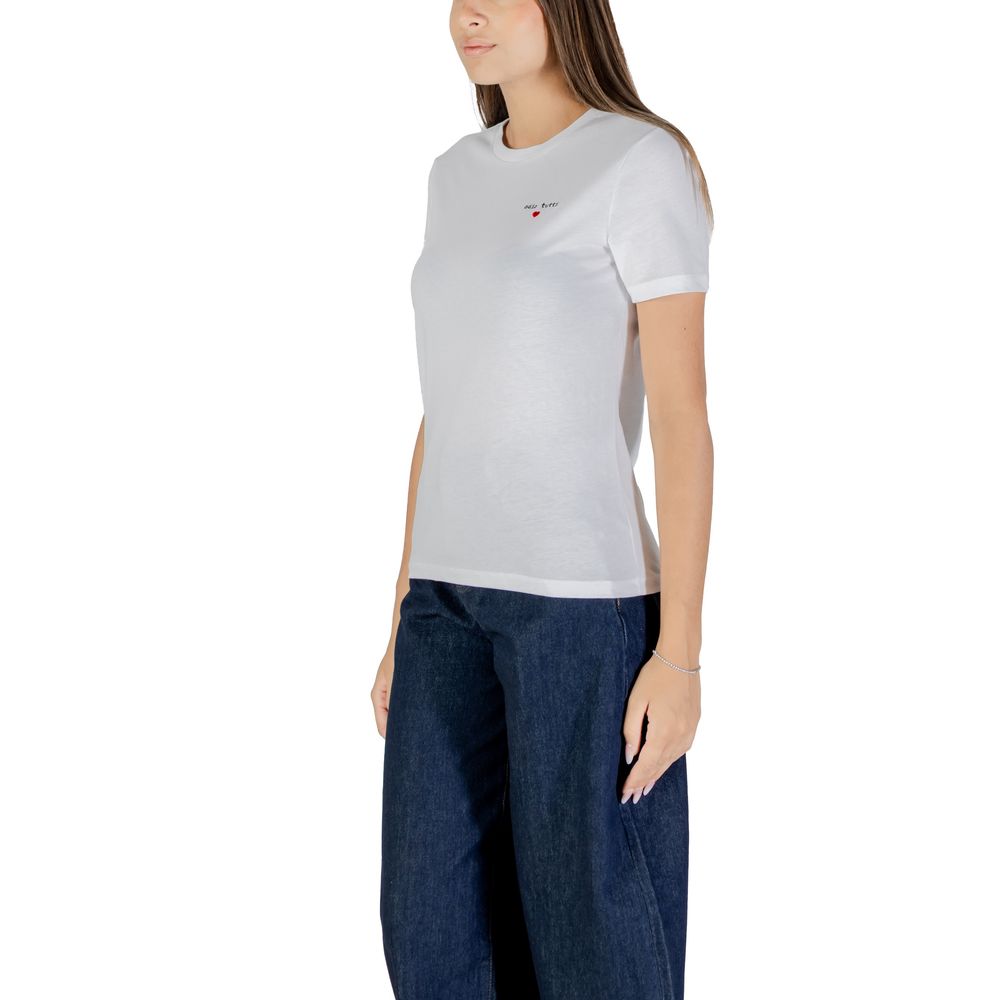 Only - White Cotton T-Shirt