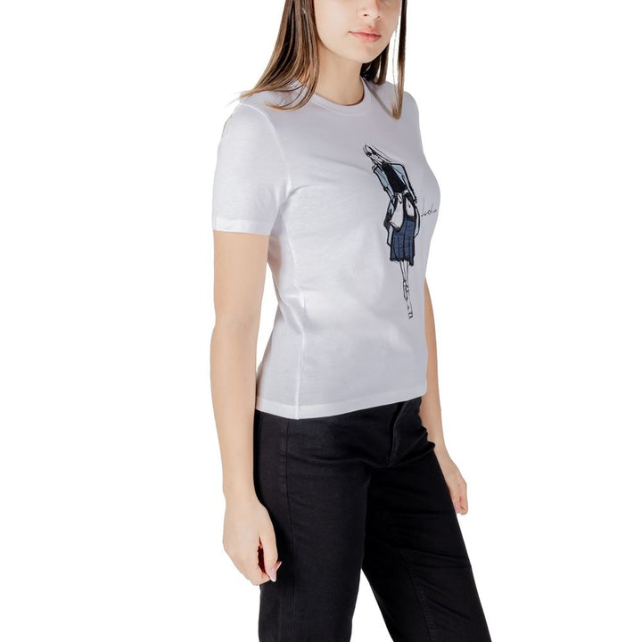 Only - White Organic Cotton Long Sleeve T-Shirt