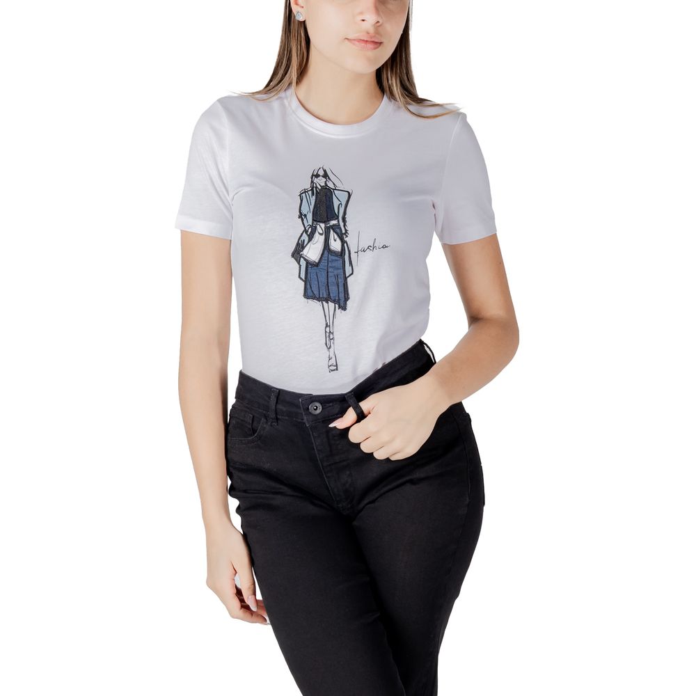 Only - White Organic Cotton Long Sleeve T-Shirt