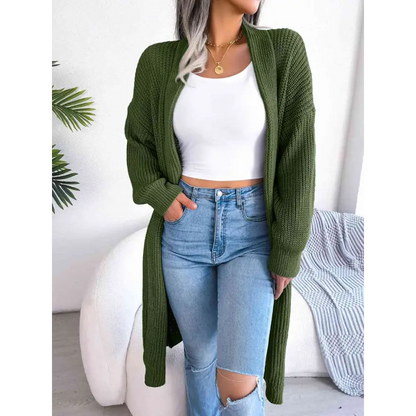 Elevate Your Style with the Dropped Shoulder Longline Cardigan Clothing Tops Trendsi