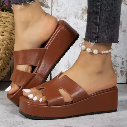 Stylish Open Toe Wedge Heels - Perfect Fit! Shoes Sneakers Trendsi