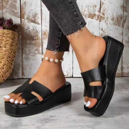 Stylish Open Toe Wedge Heels - Perfect Fit! Shoes Sneakers Trendsi