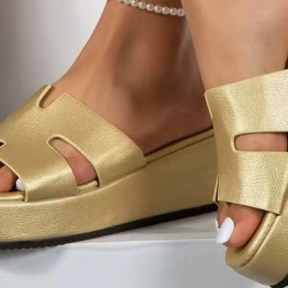 Stylish Open Toe Wedge Heels - Perfect Fit! Shoes Sneakers Trendsi