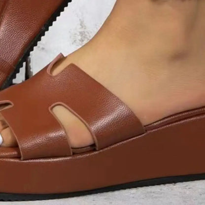 Stylish Open Toe Wedge Heels - Perfect Fit! Shoes Sneakers Trendsi