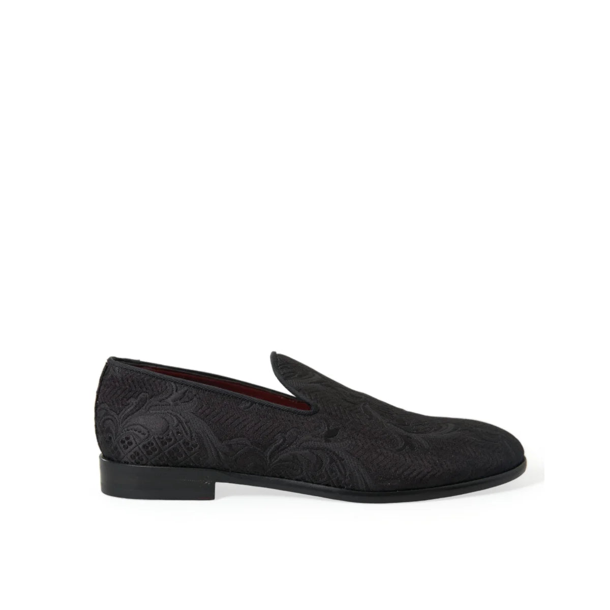Opulent Dolce Gabbana Black Brocade Loafers &