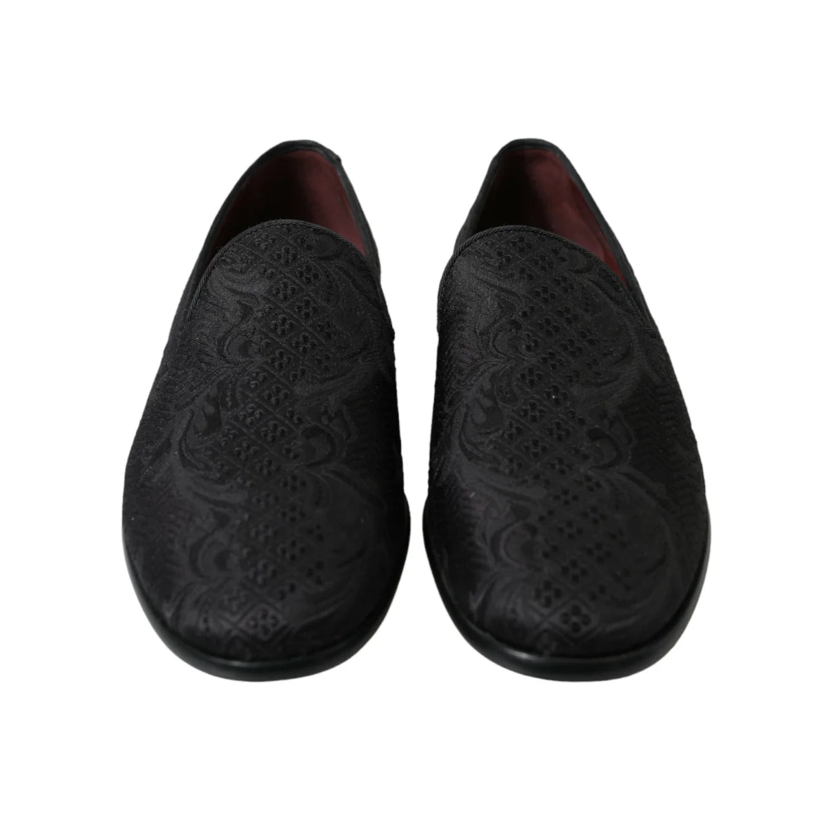 Opulent Dolce Gabbana Black Brocade Loafers &