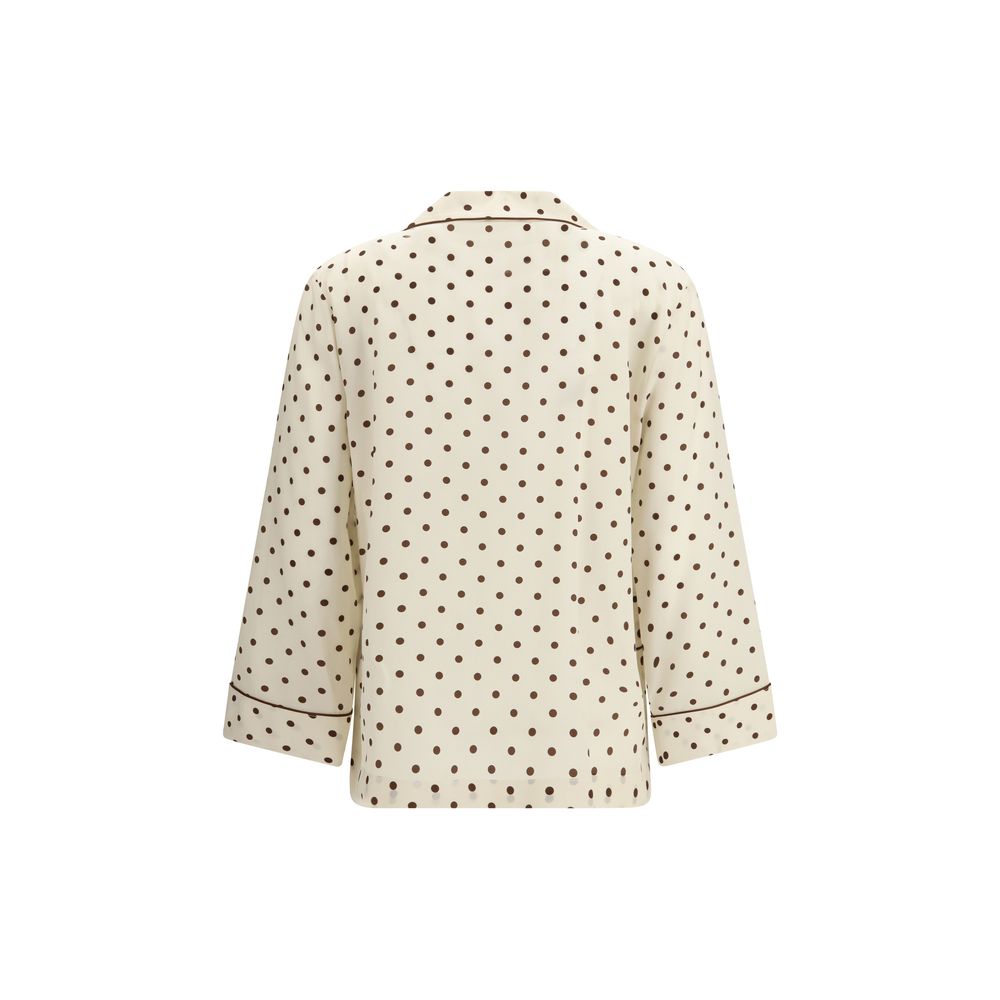 P.A.R.O.S.H. Shirts - Beige Silk Pattern Shirt