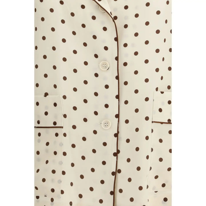P.A.R.O.S.H. Beige Silk Pattern Shirt