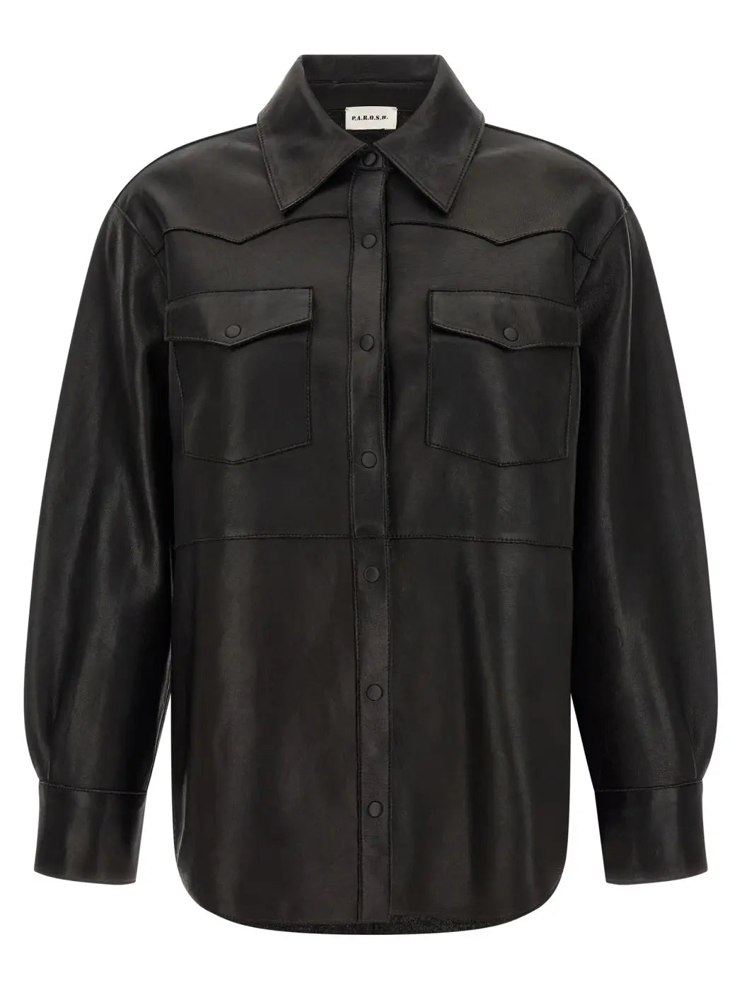 P.a.r.o.s.h. Black Lamb Leather Blouse