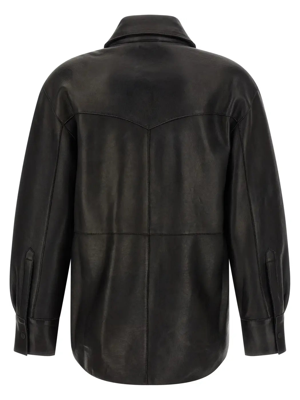 P.a.r.o.s.h. Black Lamb Leather Blouse