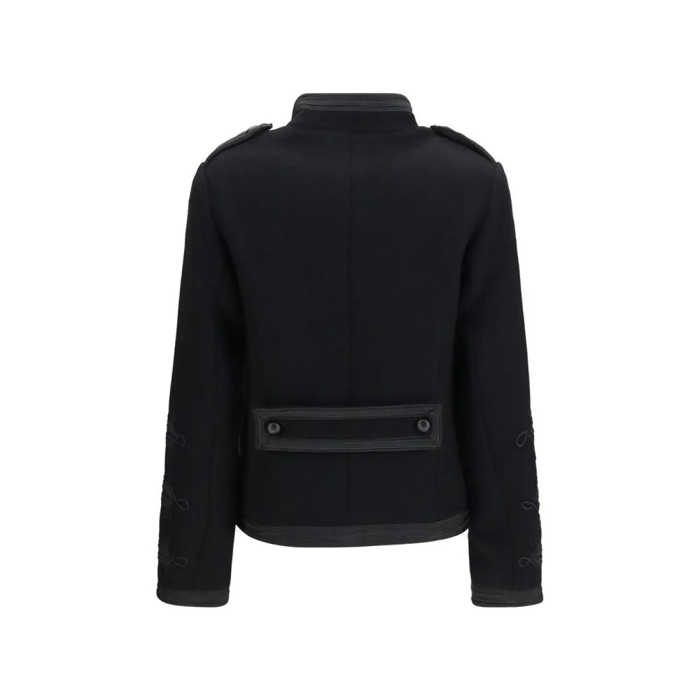 P.a.r.o.s.h. Black Wool Oves Aries Biker Jacket