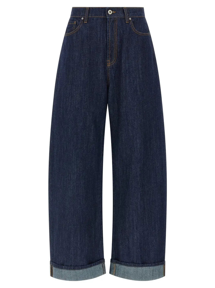 P.a.r.o.s.h. Blue Cotton Relaxed Fit Jeans