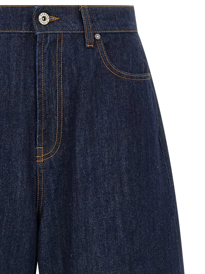 P.a.r.o.s.h. Blue Cotton Relaxed Fit Jeans
