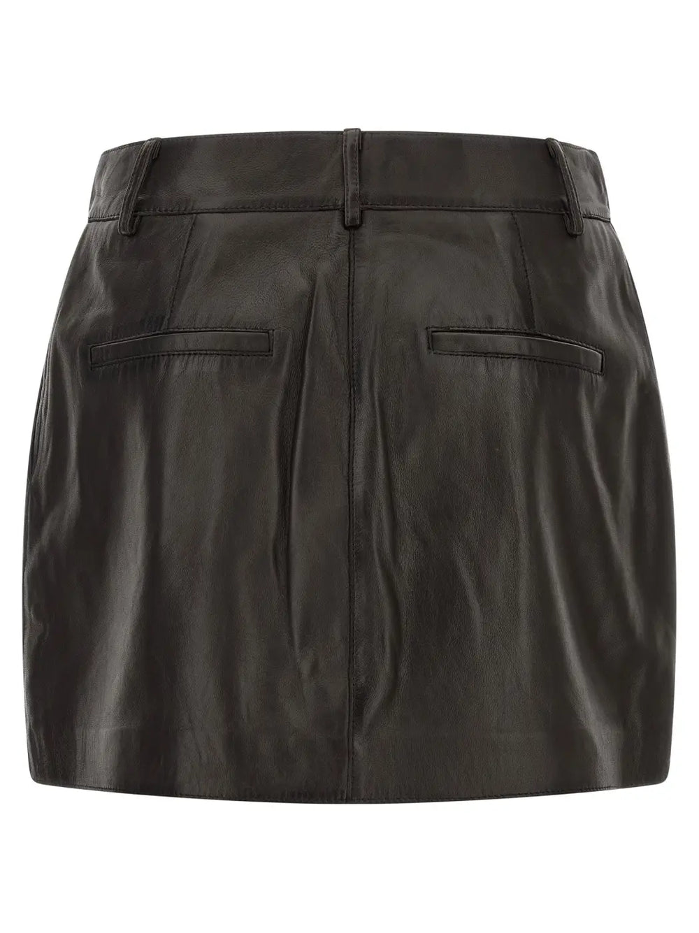 P.a.r.o.s.h. Brown Lamb Leather Long Skirt