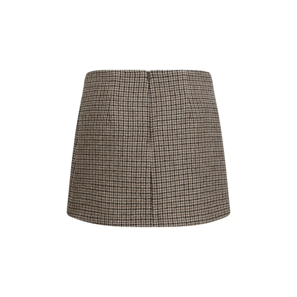 P.a.r.o.s.h. Brown Wool Oves Aries Mini Skirt