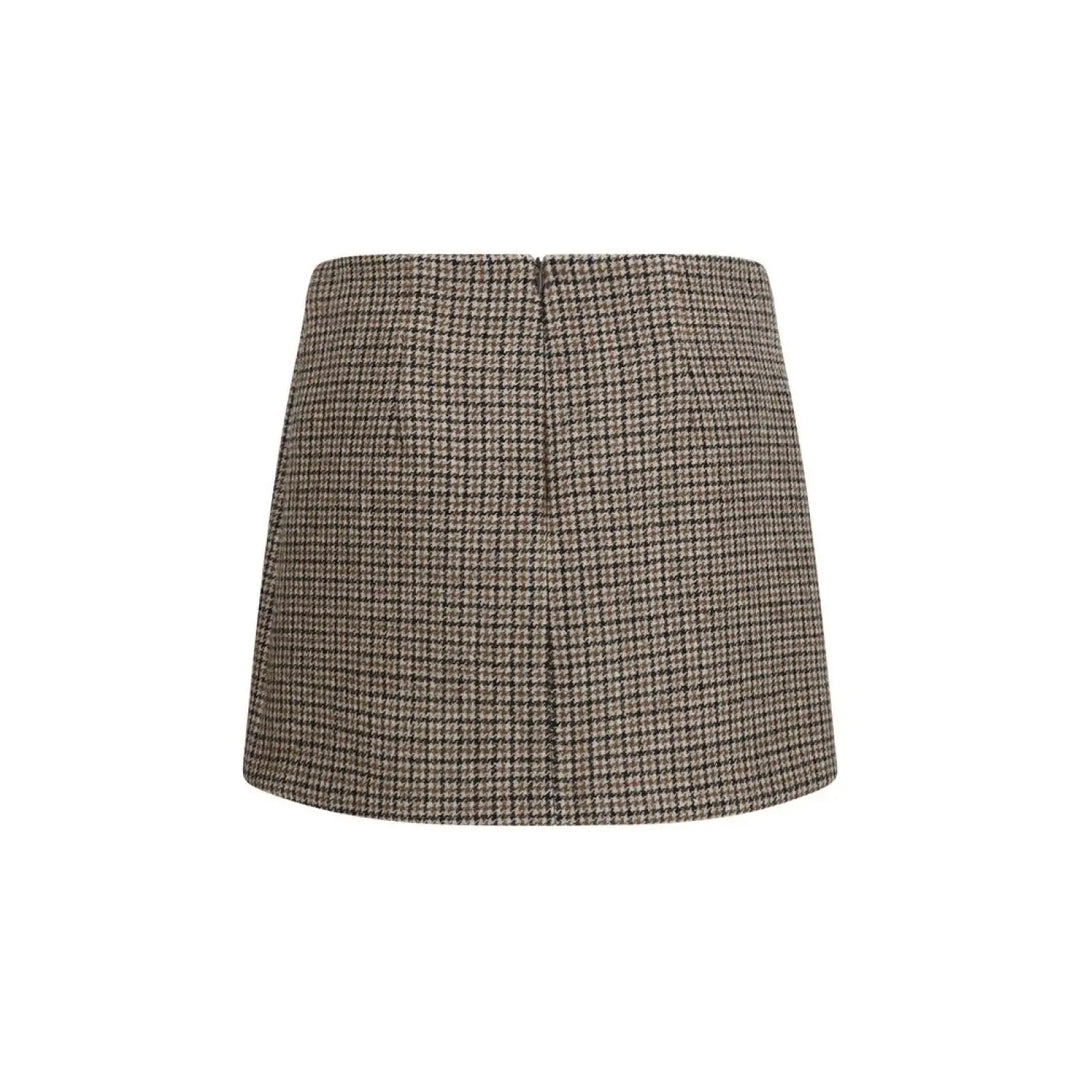 P.a.r.o.s.h. Brown Wool Oves Aries Mini Skirt