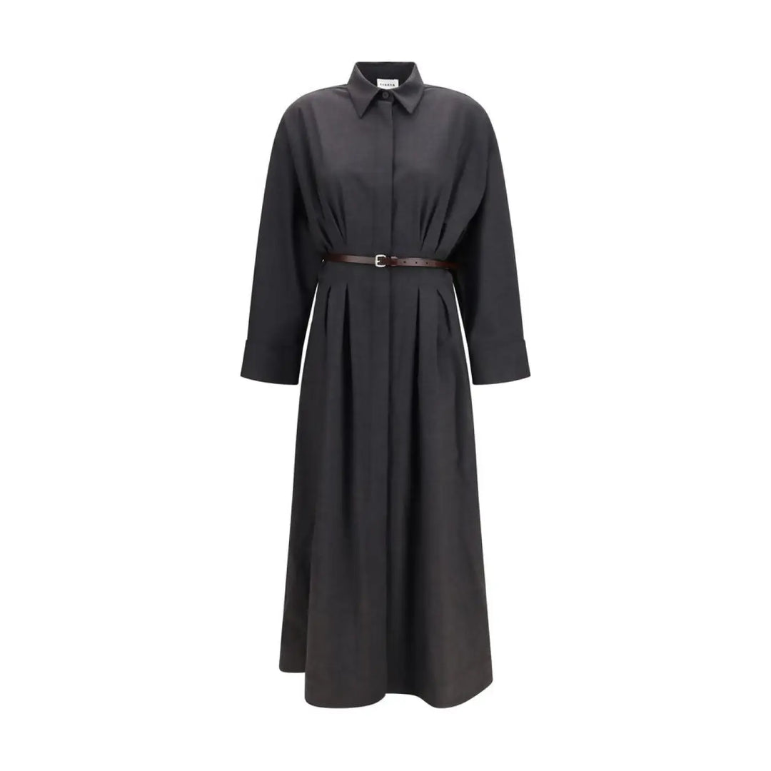 P.a.r.o.s.h. Gray Wool Oves Aries Casual Dress