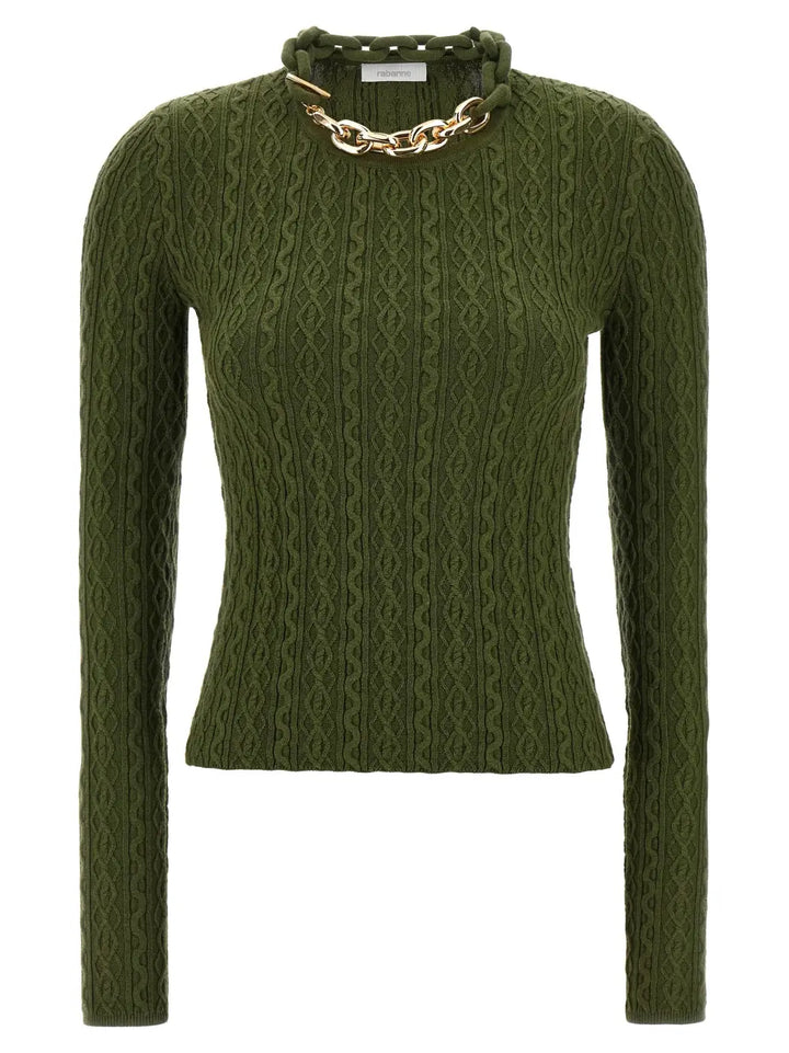 Paco Rabanne Bicolor Wool Cardigan