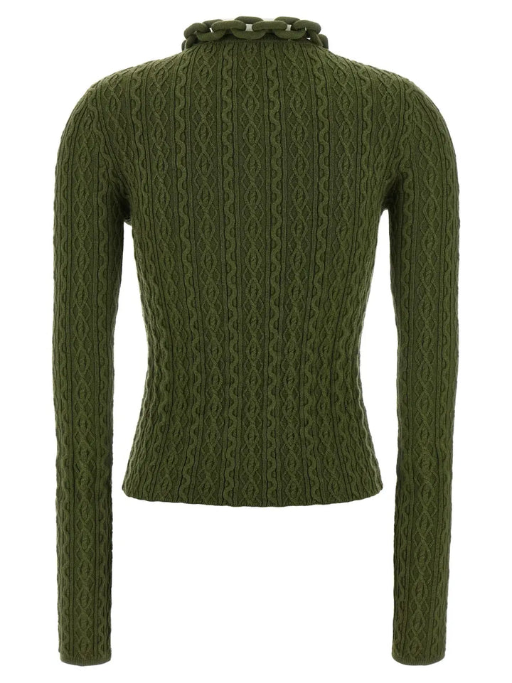 Paco Rabanne Bicolor Wool Cardigan