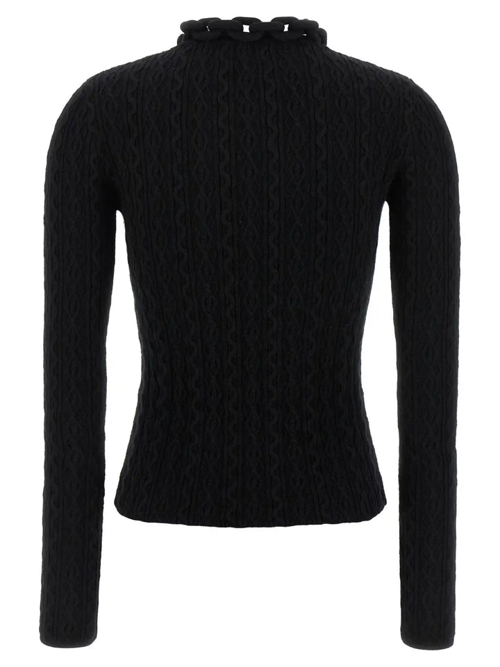 Paco Rabanne Black Wool Cardigan