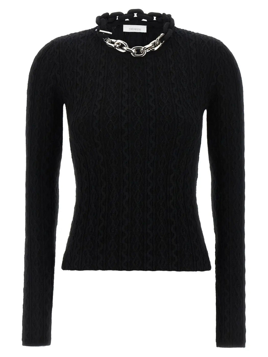 Paco Rabanne Black Wool Cardigan