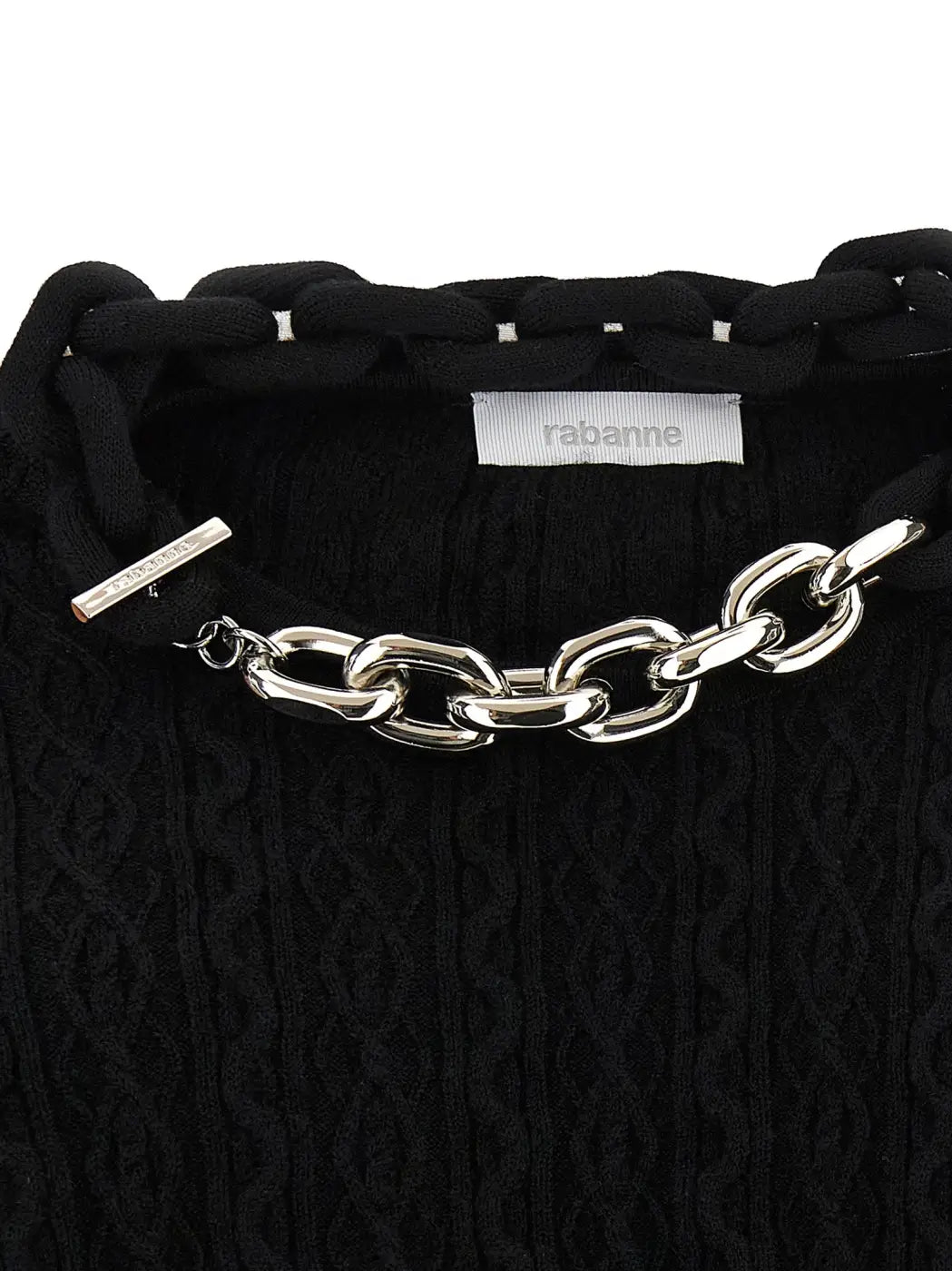 Paco Rabanne Black Wool Cardigan