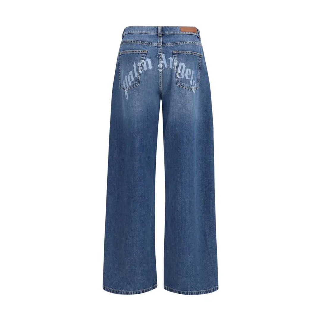 Palm Angels Blue Cotton Jeans Denim