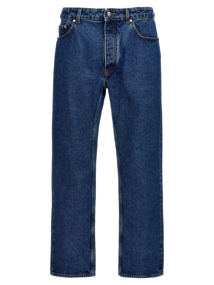 Palm Angels Blue Cotton Straight-leg Jeans