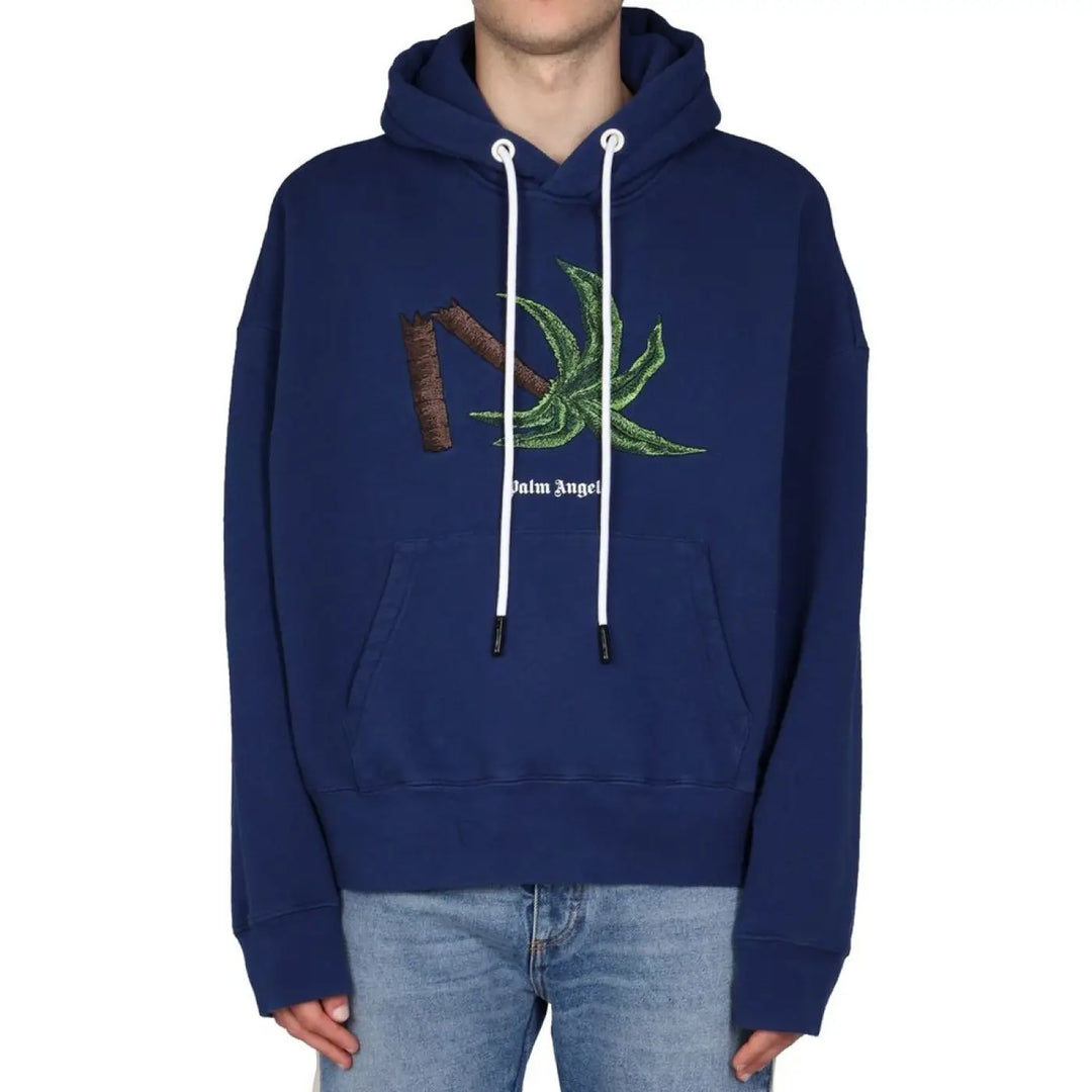 Palm Angels Blue Cotton Sweatshirt