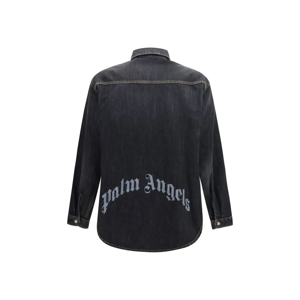 Palm Angels Blue Denim Shirt