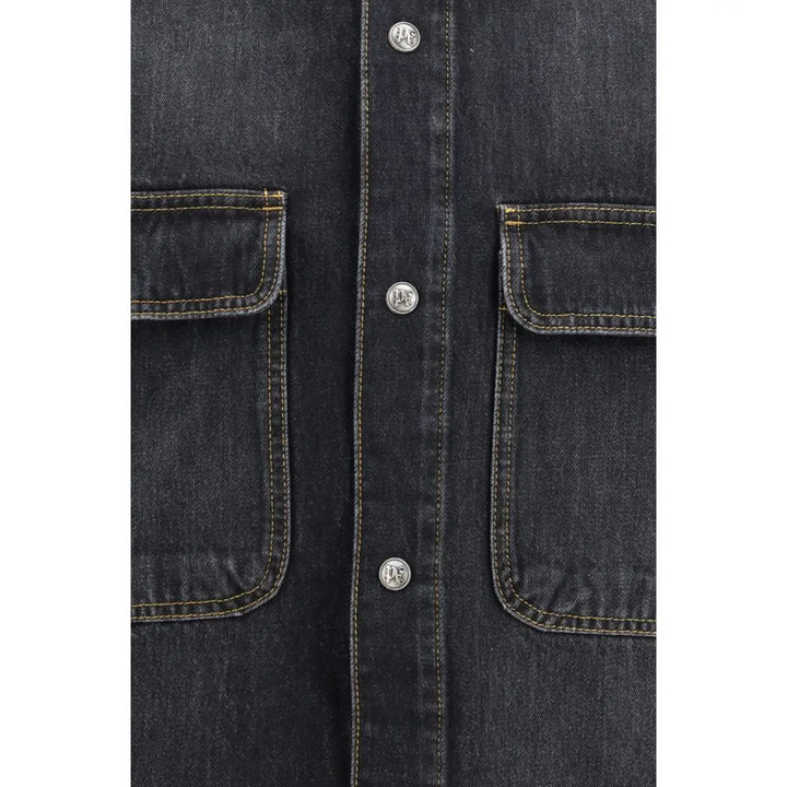 Palm Angels Blue Denim Shirt
