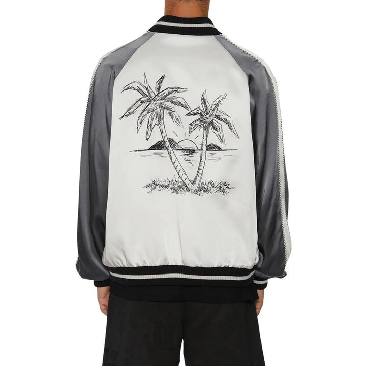 Palm Angels Gray Acetate Bomber