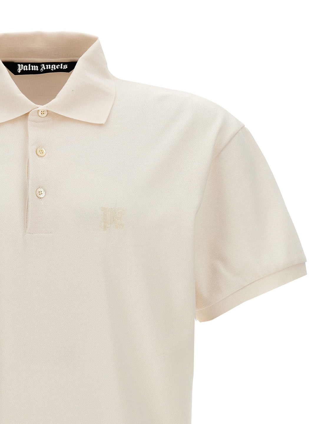 Palm Angels White Polyester Polo Shirt