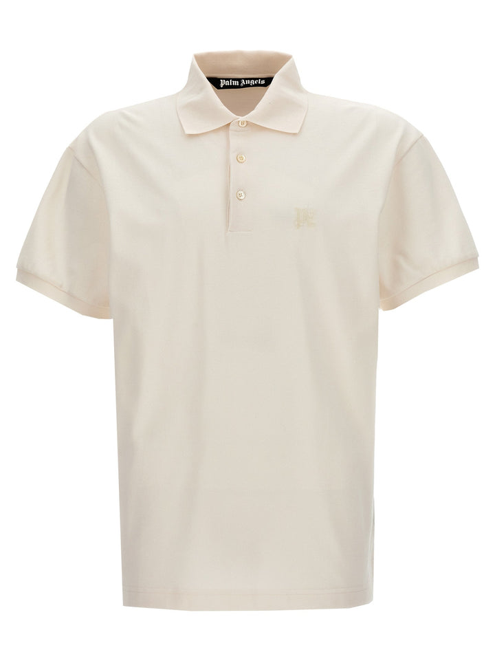 Palm Angels White Polyester Polo Shirt