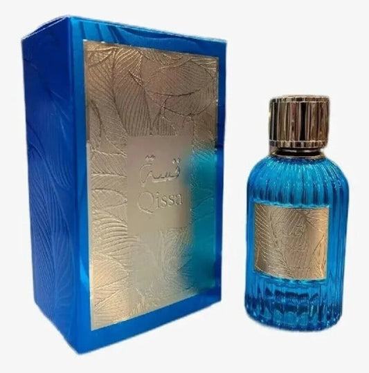 Fragrant Elegance Paris Corner Qissa Blue Perfume with Peach Cardamom Unisex Fragrance