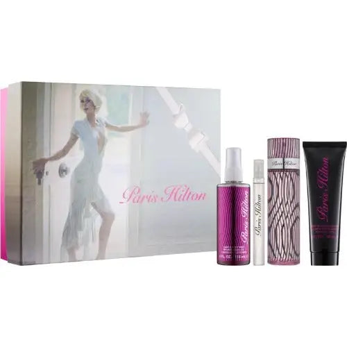 Indulge in the Paris Hilton 4 Piece Gift Set for Luxurious Feminine Fragrance Women’s Sets