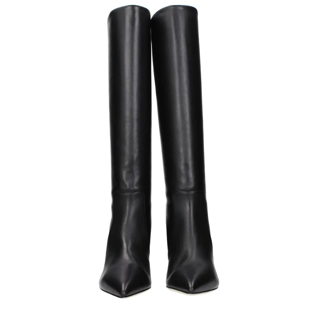 Paris Texas Black Leather Ankle Boots