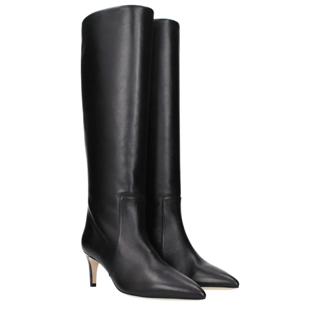 Paris Texas Black Leather Ankle Boots