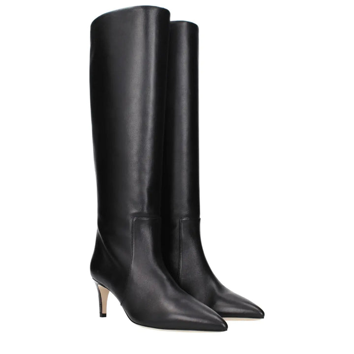 Paris Texas Black Leather Ankle Boots