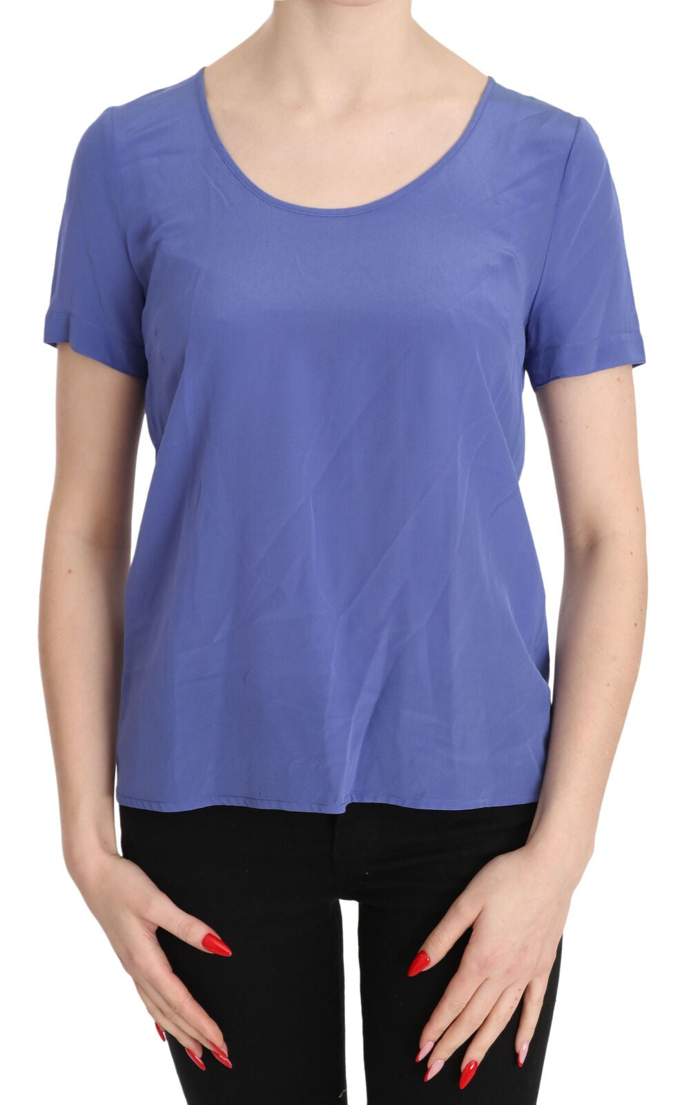 Patrizia Pepe Blouses - Women’s Silk Purple Short Sleeve Casual Top Blouse