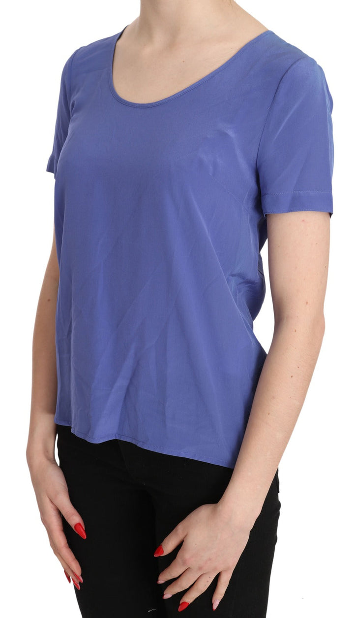 Patrizia Pepe Blouses - Women’s Silk Purple Short Sleeve Casual Top Blouse